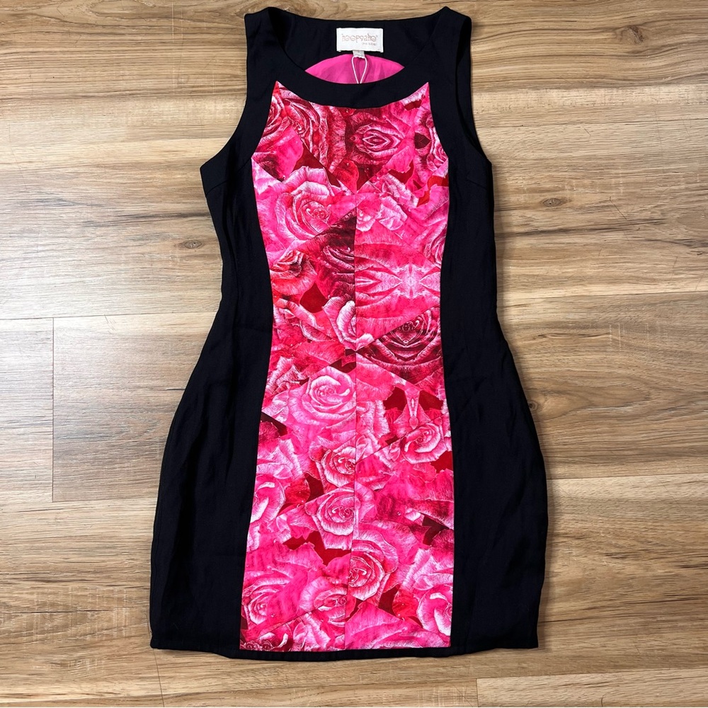 KEEPSAKE the Label Pink and Black Floral Mini Dress Size 8